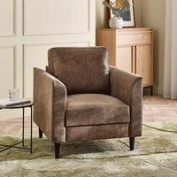 FurnitureboxUK Logan Brown Faux Leather Armchair
