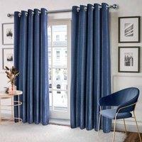 New Edge Blinds Wave Woven Jacquard Curtains in Navy | Size: 228 cm width x 183 cm drop