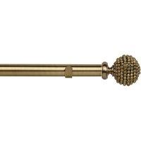 New Edge Blinds 28mm Fixed Length Metal Eyelet Curtain Pole Set - Mia Purple Finial in Metallics | Size: 290 cm