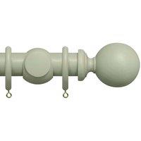 New Edge Blinds Premium 50mm Wooden Curtain Pole Set - Light Grey | Size: 410 cm