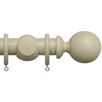 New Edge Blinds Premium 50mm Wooden Curtain Pole Set - Stone Grey | Size: 190 cm