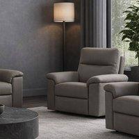 Aspire Marlowe Real Leather Power Recliner Armchair with USB Charging in Grey