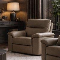 Aspire Marlowe Real Leather Power Recliner Armchair with USB Charging in Taupe