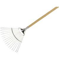 Kent & Stowe Stainless Steel Long Handled Lawn & Leaf Rake in Beige