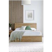 Time4sleep Chicago Riviera Oak Finish Ottoman Storage Bed - Bed Frame in Natural | Size: Double