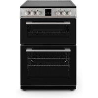 Montpellier Silver 60cm Ceramic Double Cooker - 4 Zones, 111L Total Capacity