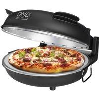 DMD Collective 12 Electric Pizza Oven with Stone Base, Glass Window & 2 x Stainless Steel Pizza Paddles 1200W in Black