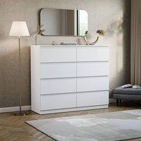 HD Designs Denver 8 Drawer Chest of Drawers Storage Bedroom Furniture in White