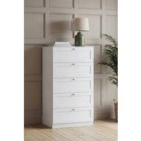 Home Discount Vida Designs Altino 5 Drawer Chest of Drawers Bedroom Furniture in White