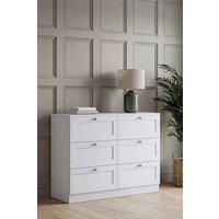 Home Discount Vida Designs Altino 6 Drawer Wide Chest of Drawers Bedroom Furniture in White