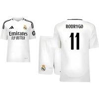 Real Madrid Junior 2024 - 2025 Home Youth Kit - Rodrygo 11 in White | Size: 15-16 Years