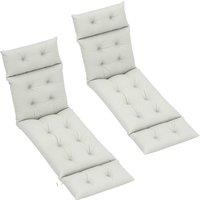 OUTSUNNY Garden Lounge Chair Cushions Set of 2, 220gsm Fabric, Light Grey