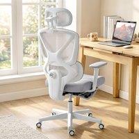 HOMCOM Executive Office Chair, Recliner Computer Chair with Footrest, Grey