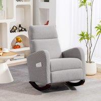 HOMCOM Modern High Back Corduroy Leisure Rocking Chair for Nursery, Grey | Size: 1 Pack