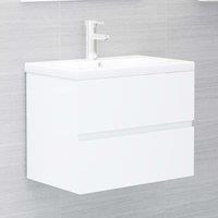 Berkfield Home Sink Cabinet with Built-in Basin White Engineered Wood