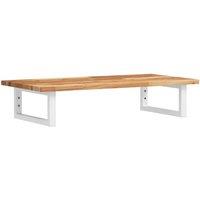 Berkfield Home Basin Shelf Wall Mounted Steel & Solid Wood Acacia in Brown