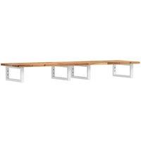 Berkfield Home Basin Shelf Wall Mounted Steel & Solid Wood Acacia in Brown