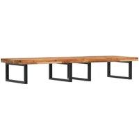Berkfield Home Basin Shelf Wall Mounted Steel & Solid Wood Acacia in Brown
