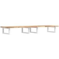 Berkfield Home Basin Shelf Wall Mounted Steel & Solid Wood Acacia in Brown