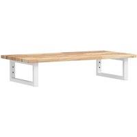 Berkfield Home Basin Shelf Wall Mounted Steel & Solid Wood Acacia in Brown