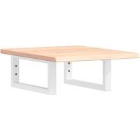 Berkfield Home Basin Shelf Wall Mounted Steel & Solid Wood Oak in Brown
