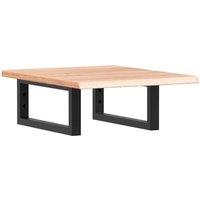Berkfield Home Basin Shelf Wall Mounted Steel & Solid Wood Oak in Brown