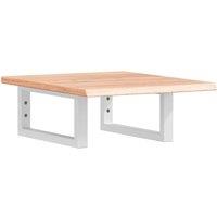 Berkfield Home Basin Shelf Wall Mounted Steel & Solid Wood Oak in Brown