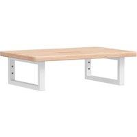 Berkfield Home Basin Shelf Wall Mounted Steel & Solid Wood Oak in Light Oak