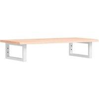 Berkfield Home Basin Shelf Wall Mounted Steel & Solid Wood Oak in Brown