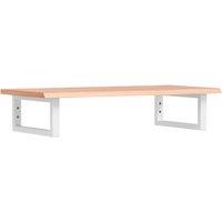 Berkfield Home Basin Shelf Wall Mounted Steel & Solid Wood Oak in Brown