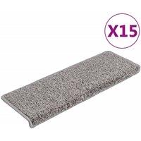 Berkfield Home Carpet Stair Treads 15 pcs 65x21x4 cm Grey | Size: Medium