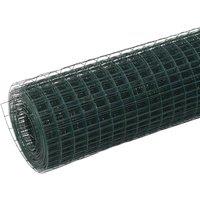Berkfield Home Chicken Wire Fence Steel with PVC Coating 25x1.5 m Green