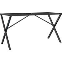 Berkfield Home Dining Table Legs X-Frame 140x60x73 cm Steel in Black | Size: 140 x 60 x 73 cm