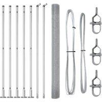 Berkfield Home Fence Post Set Set of 2 Galvanised steel 10 x 1.5 m Durable in Grey