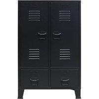 Berkfield Home Wardrobe Metal Industrial Style 67x35x107 cm Black | Size: 67 x 35 x 107 cm