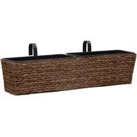 Berkfield Home Garden Planters 2 pcs Water Hyacinth Brown