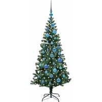 Berkfield Home Elegant Artificial Pre-lit Christmas Tree Green 150 cm PVC & Metal
