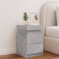 Berkfield Home Beautiful Bedside Cabinet with LED Lights Concrete Grey 35x39x55 cm | Size: 35 x 39 x 55 cm