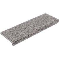 Berkfield Home Decorative Carpet Stair Treads 15 pcs 65x21x4 cm Grey | Size: Medium