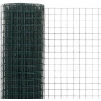 Berkfield Home Sturdy Chicken Wire Fence Steel with PVC Coating 25x1.5 m Green