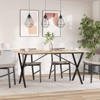 Berkfield Home Durable Dining Table Legs X-Frame 140x60x73 cm Steel in Black | Size: 140 x 60 x 73 cm