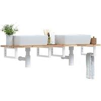 Berkfield Home Basin Shelf Wall Mounted Steel & Solid Wood Acacia in Brown