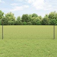 Berkfield Home Chicken Wire Fence Set Set of 2 Grey Steel, PVC 25 x 0.5 m