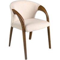 Angel Cerda Cream Velvet Dining Chair with Armrests