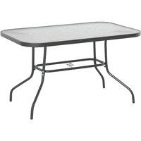 Nordara Metal Garden Dining Table Outdoor Patio Glass Umbrella Hole