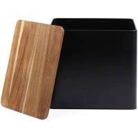 Nordara Bread Bin Toronto Wooden Lid Easy Clean in Black