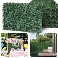 Nordara 18x Artificial Greenery Hedge Panel Set for Fence/Wall in Green