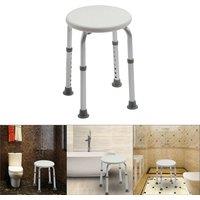 Nordara White Round Adjustable Bath & Shower Stool - Durable Seat