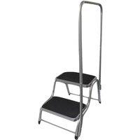 Nordara Caravan Double Step Non Slip with Handrail in Grey