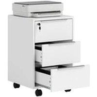 EONLION White 3-Drawer Mobile Locking Filing Cabinet